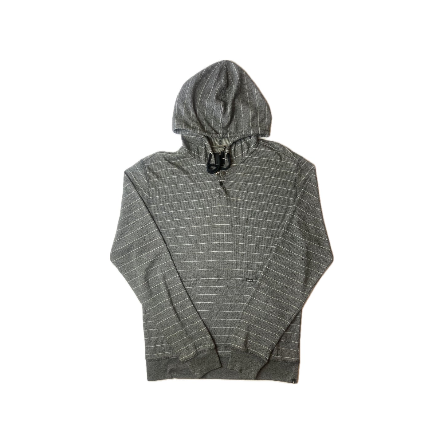 HURLEY hooded sweatshirt in grey with White stripes