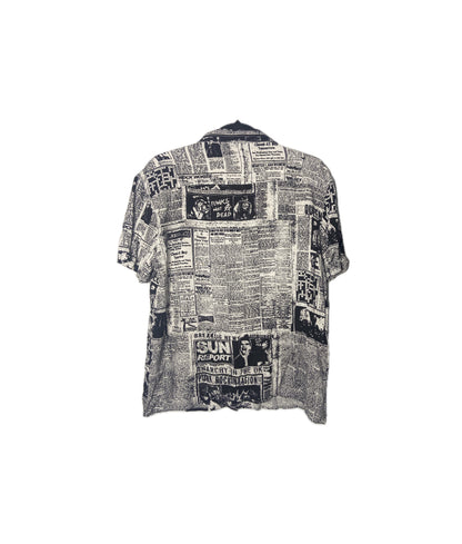 Newspaper Print short sleeve shirt