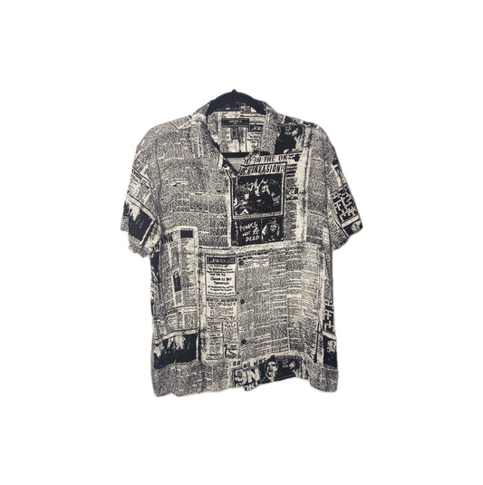 Newspaper Print short sleeve shirt