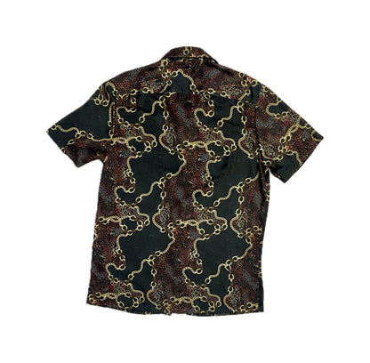 Bold Black and Brown Print Short Sleeve Shirt