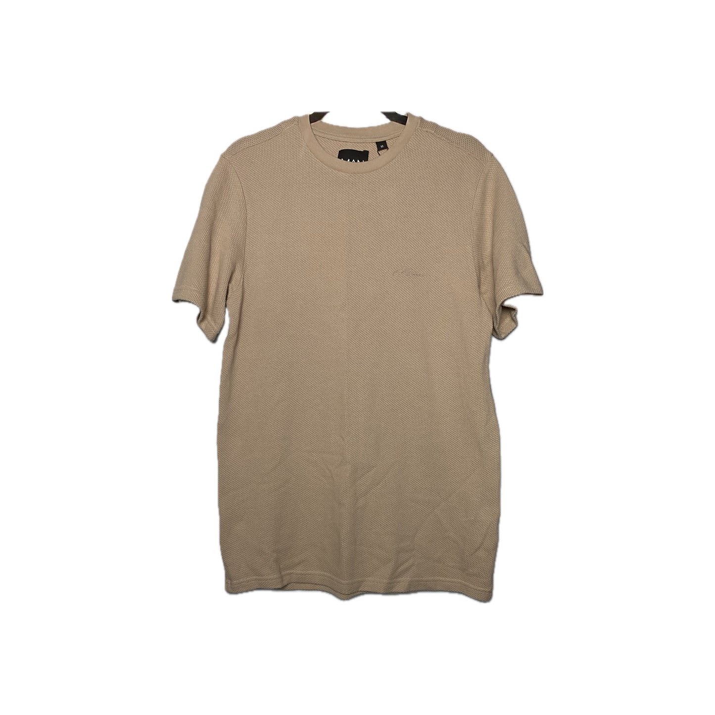 Textured Beige Short-Sleeve T-Shirt