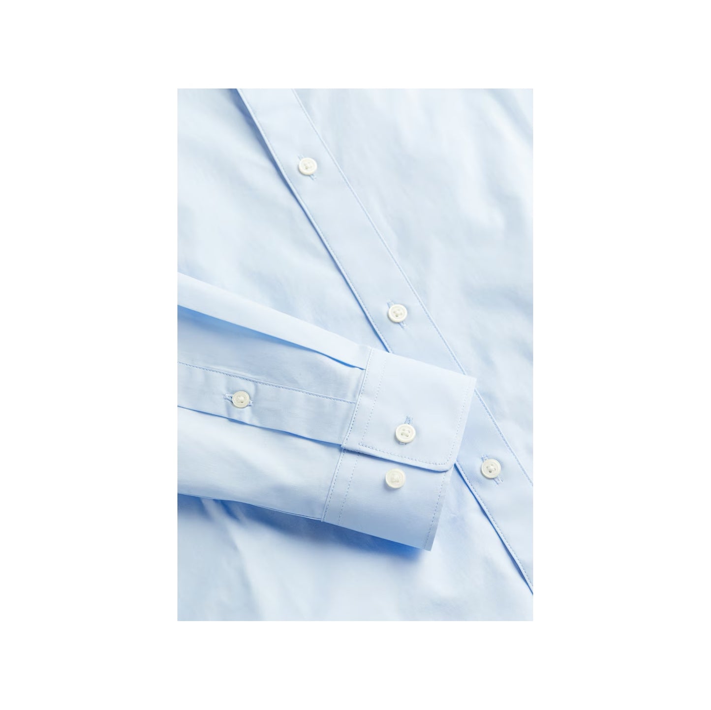 Slim fit Band collar shirt in light blue